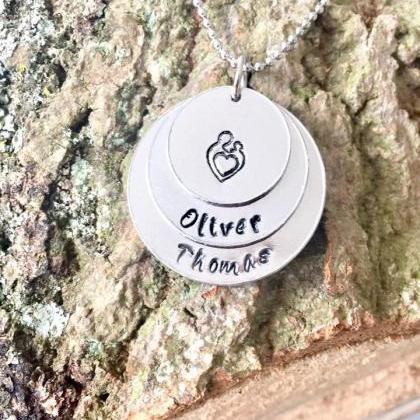 Kids Name Necklace, Mom Necklace, P..