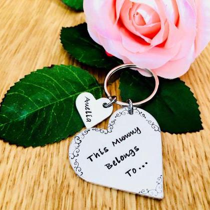 This Mummy Belongs To, Keyring, Hand Stamped,..