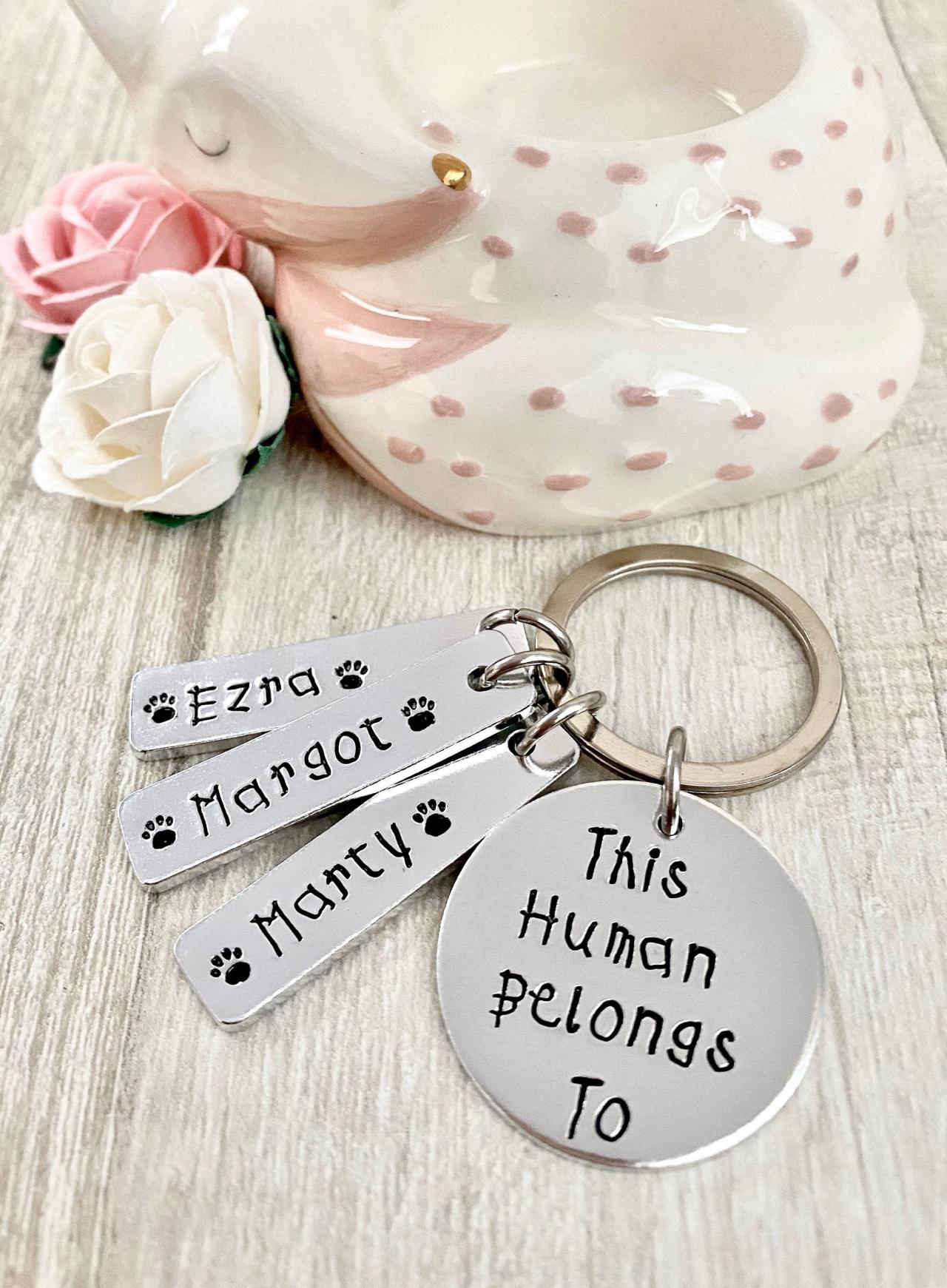 This Human Belongs To - Cat Mum - Dog Mum, Animal Lover - Pet Owner - Mother's Day - Fathers Day - From the Cat Dog Pet Gift