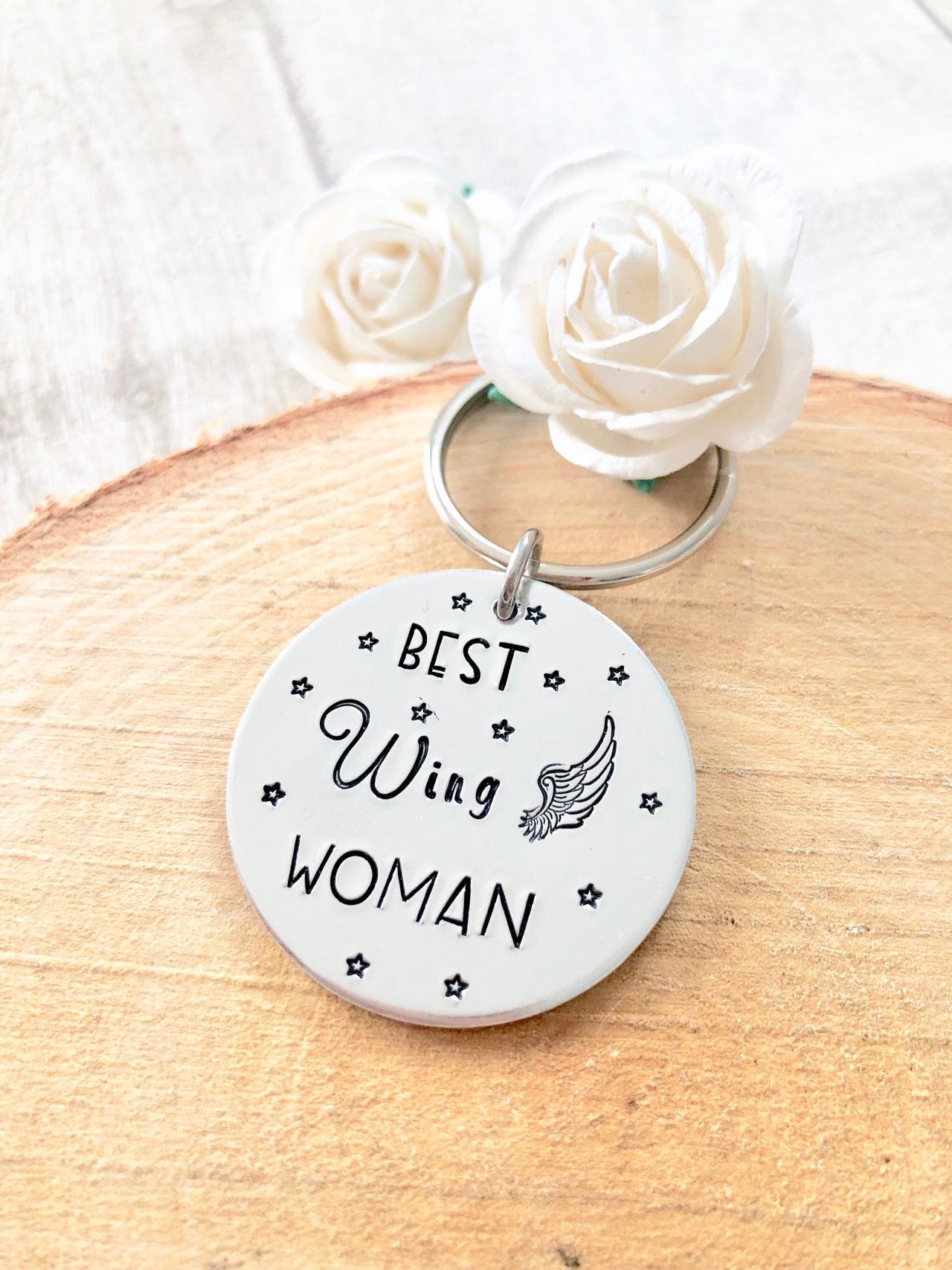 Best Wing Woman, Wingwoman, Bridesmaid Gift, Personalised Gift, Best Friend Gift, Mate Gift, Gift for Her, Best Mate Gift, Handstamped
