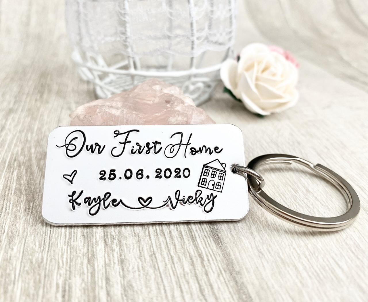 Our First Home, Home, Home Gift, House, Personalised Keyring, Couples Gift, Moving In Gift, House Warming Gift