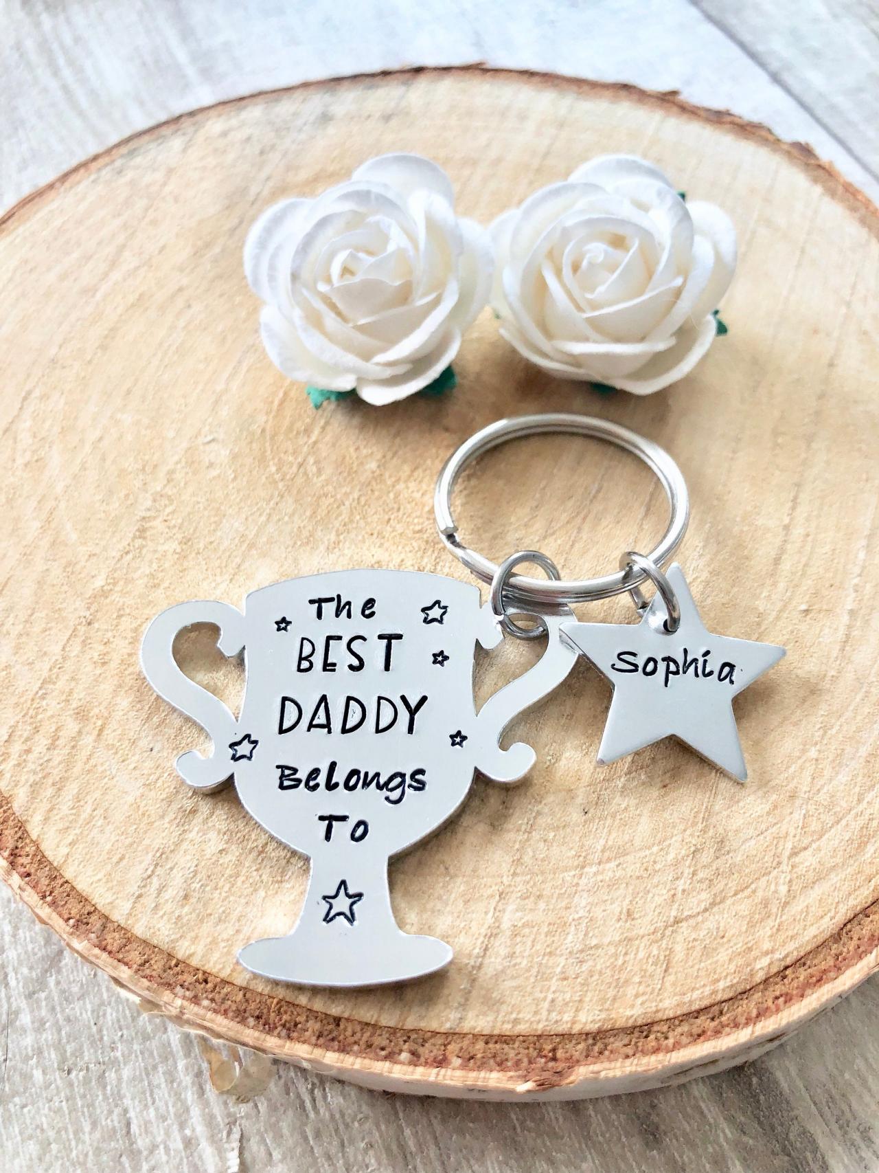 Best Daddy, Daddy Gift, Gift for Daddy, Keyring, Hand Stamped, Hero, Personalised, For Him, Daddy, New Dad, Fathers day,