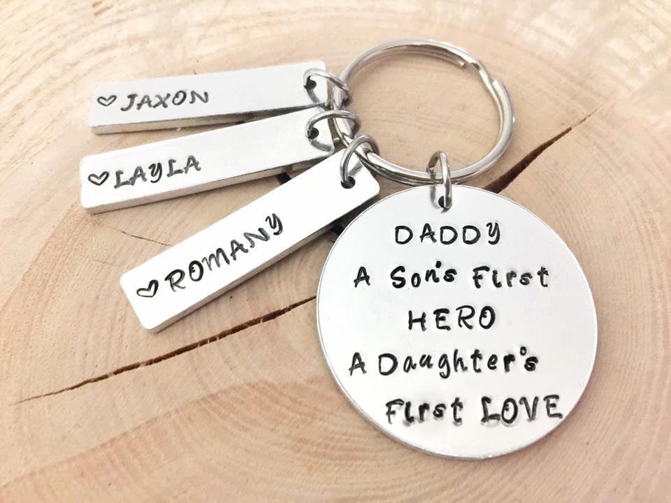 A Son's First Hero A Daughters First Love, Hand Stamped, Father's Day Gift, Gift For Daddy, Gift For Him, Daddy Gift, Dad,