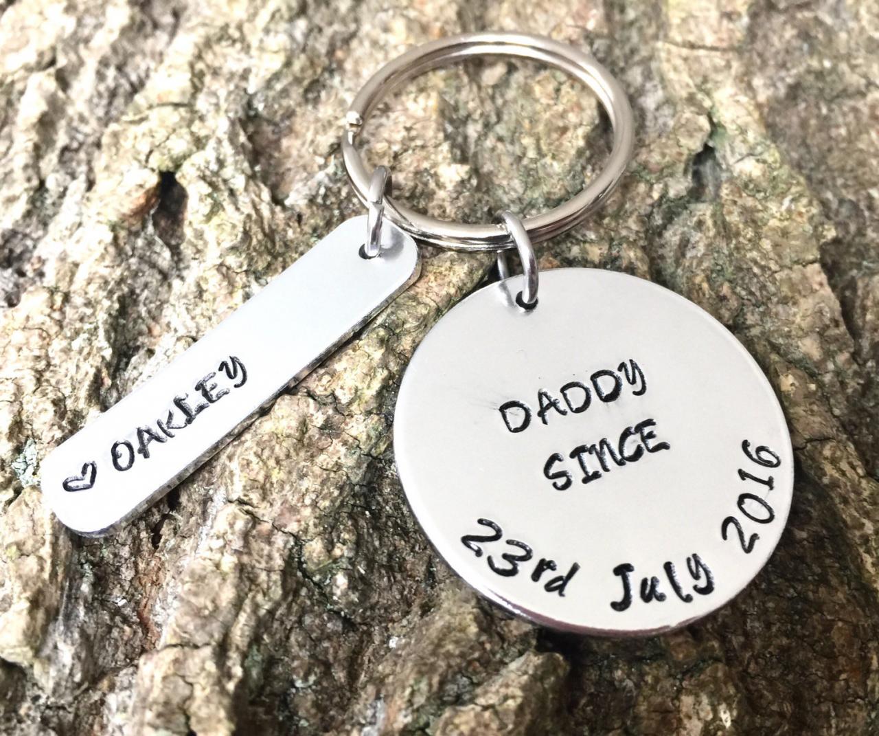 Daddy Since... Keyring, Father, Daddy Gift, Grandad, Announcement, Fathers Day, Baby, Daddy, Keepsake, Keyring, Personalised