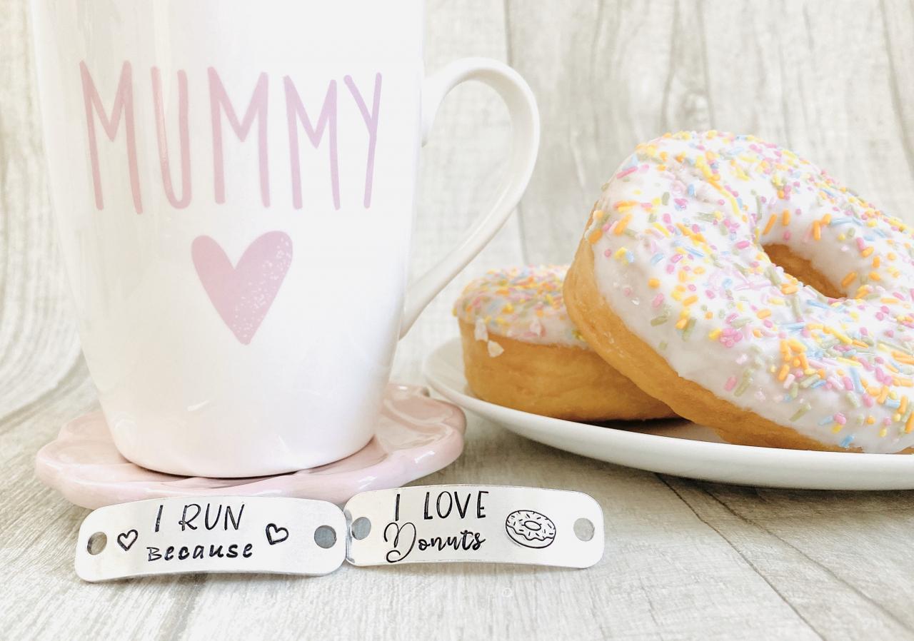 Trainer Accessories, Running Shoe Tag, Shoelace Tags, Running Tags, Motivation, Gift for Runner, Marathon Gift, Personalised Tags, Donuts