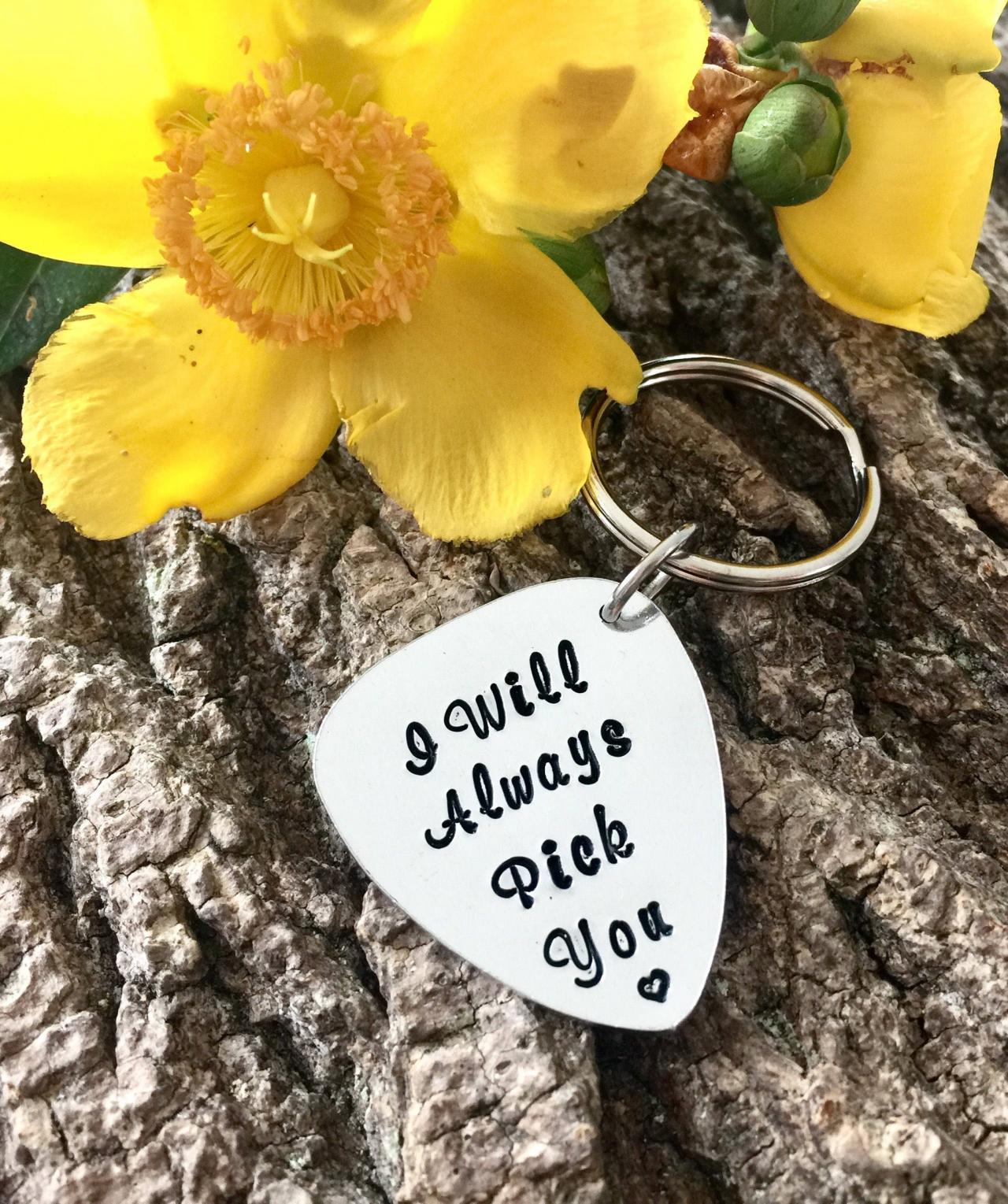 I love you, i will always love you, musician, guitar lover, music lover gift, for him, for her, musician gift, valentines gift, guitar pick