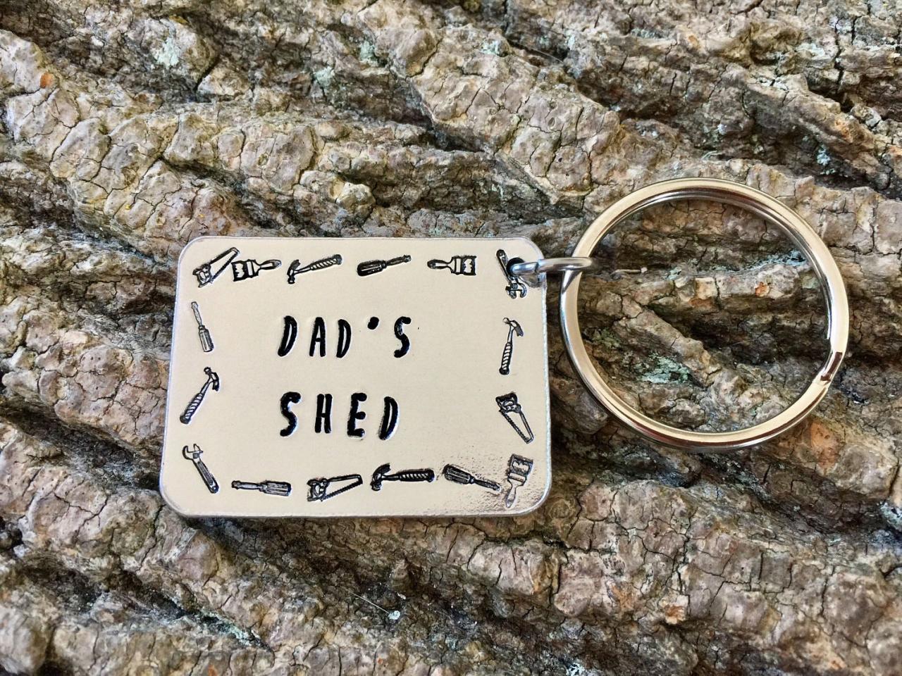 Dads Shed, Shed Keyring, Shed Keys, Gift for him, Hand Stamped, Personalised Keyring, Personalised Keyring for Him, Fathers Day, Grandad