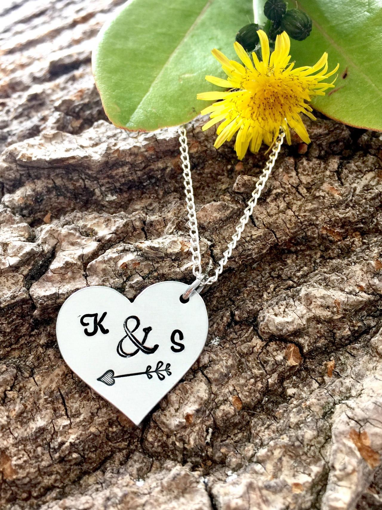 Anniversary Gift, Valentines Gift, Gift for Girlfriend, Gift for Her, Stocking Filler, Handstamped Necklace, Personalized Necklace, Bride