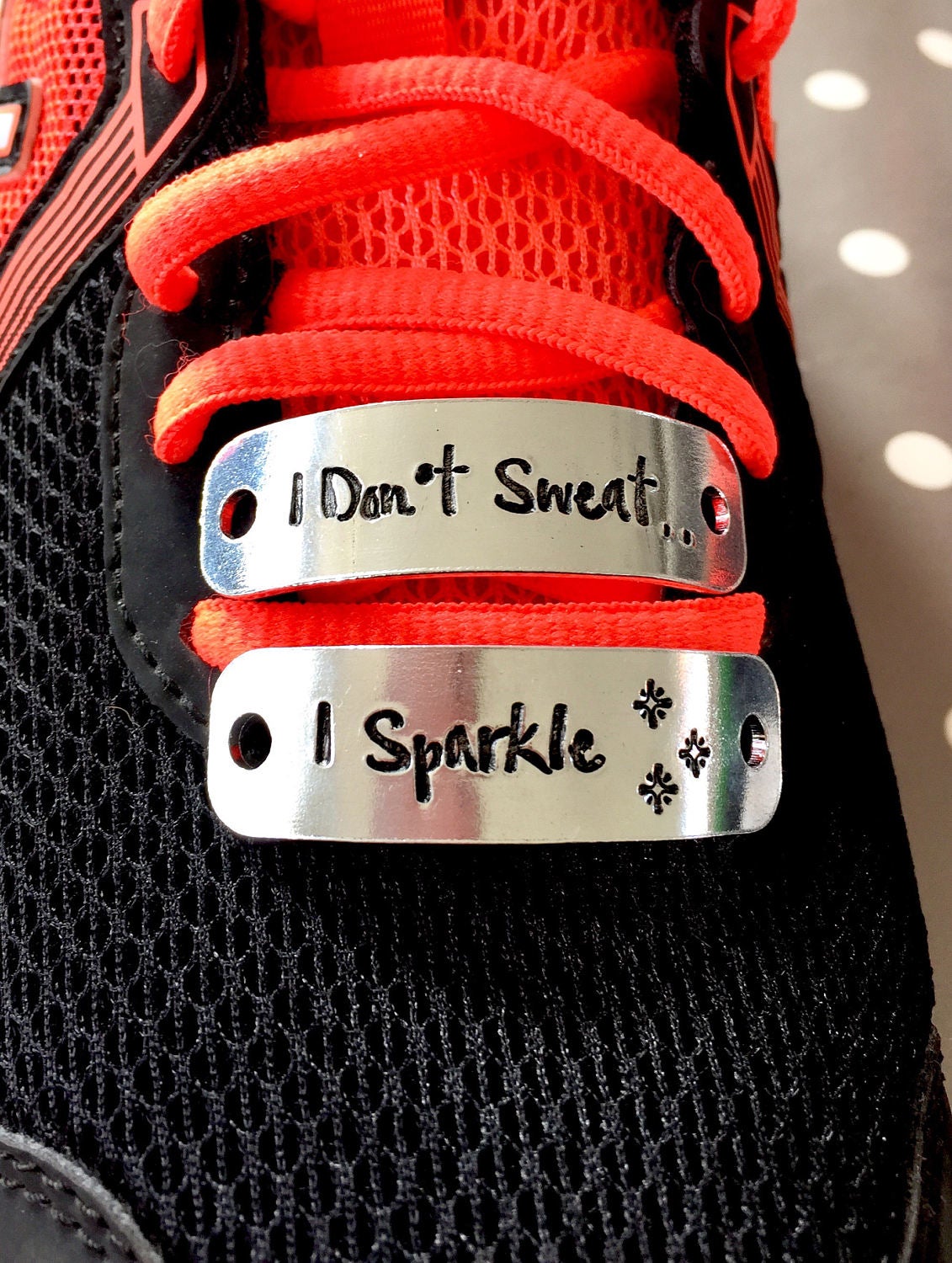 Personalised running shoe tags sale