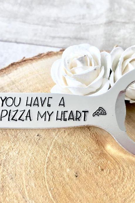 You Stole A Pizza My Heart, Bottle Opener, Handstamped Gift, Anniversary Gift, Valentines Gift, Hubby Gift, Boyfriend Gift