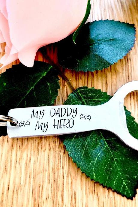 Dad Gift, Daddy Gift, Gift for Dad, My Hero, Bottle Opener, Personalised Bottle Opener, Fathers Day Gift, Dad Birthday Gift, New Dad Gift,