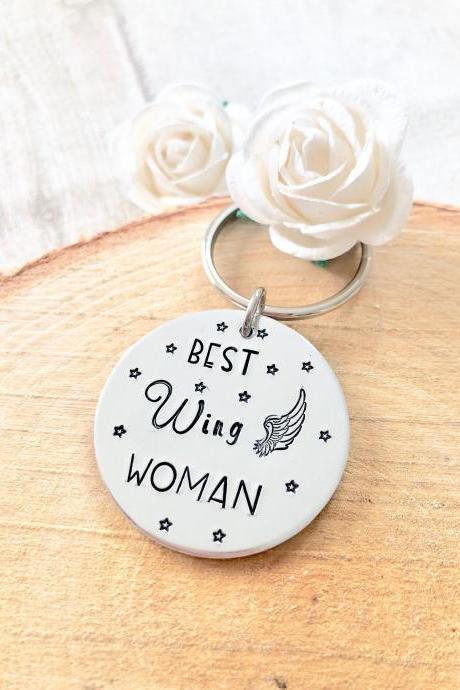 Best Wing Woman, Wingwoman, Bridesmaid Gift, Personalised Gift, Best Friend Gift, Mate Gift, Gift For Her, Best Mate Gift, Handstamped