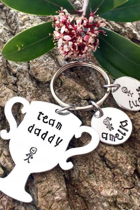 Team Daddy, Fathers Day Gift, Gift for Dad, Gift for Daddy, Gift for him, Personalised Gift, Personalised Keyring, Hand Stamped Keyring,