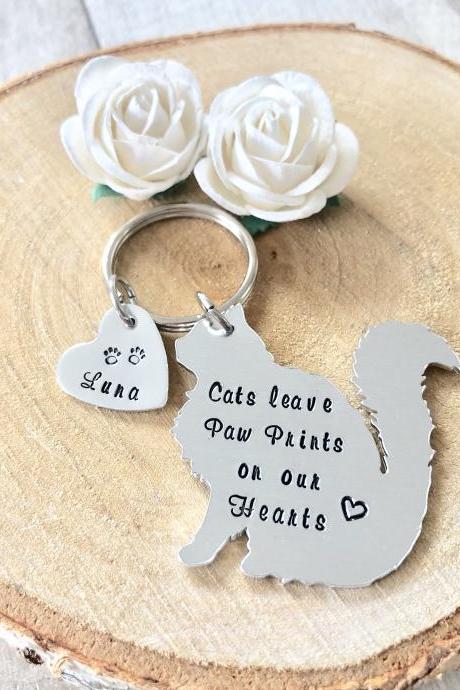 Cat Keychain, Cat Lover Gift, Cat Gift, Crazy Cat Lady, Cat Mom, Personalized Cat, Cat Lady, Cat Jewelry, Pet Lover, Custom Pet, Cat Loss