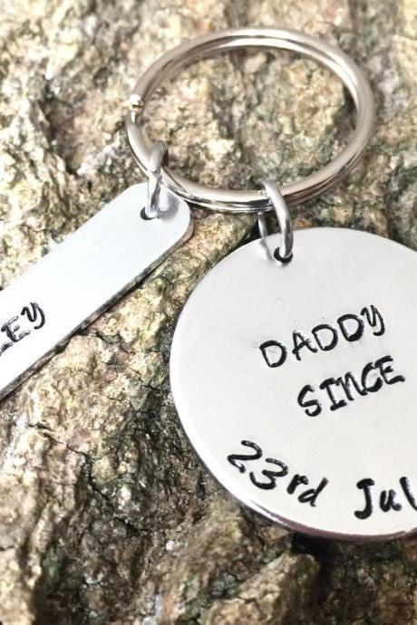 Daddy Since... Keyring, New father, Daddy Gift, New Grandad, Announcement, Fathers Day, New Baby, Daddy, Keepsake, Keyring, Personalised