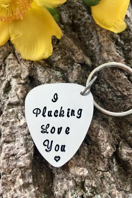 I Love You, Pluck, Musician, Guitar Lover, Music Lover Gift, For Him, For Her, Musician Gift, Valentines Gift, Guitar Pick, Personalised