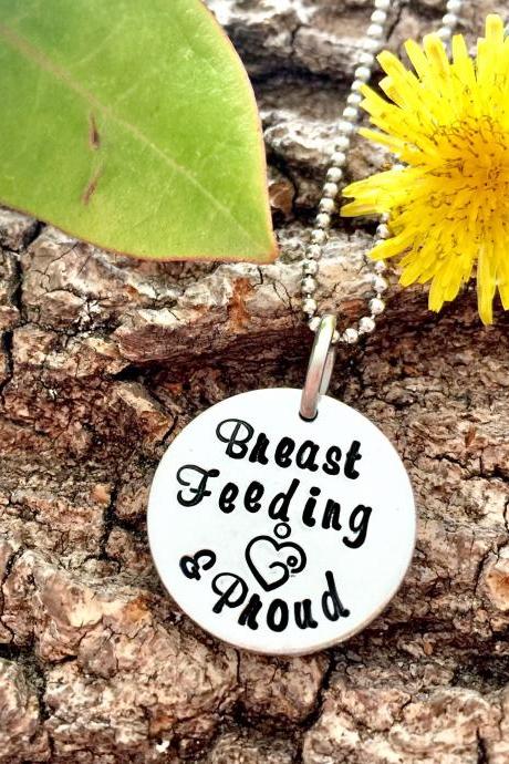 Breast Feeding Necklace, Nursing, Hand Stamped Necklace, New Mum, For her, Gift for her, Mothers Day Gift, Breastfeeding, Breast Feeding,